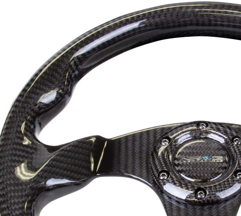 NRG Gen 3.0 Black/Carbon Fiber Ring Steering Wheel Quick Release