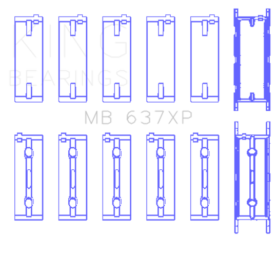 King Engine Bearings BMW S85B50A Crankshaft Performance Main Bearings (Size STDX)