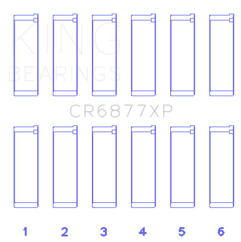 King Engine Bearings BMW S54B32 (Size .026) Connecting Rod Bearings (Set of 6)