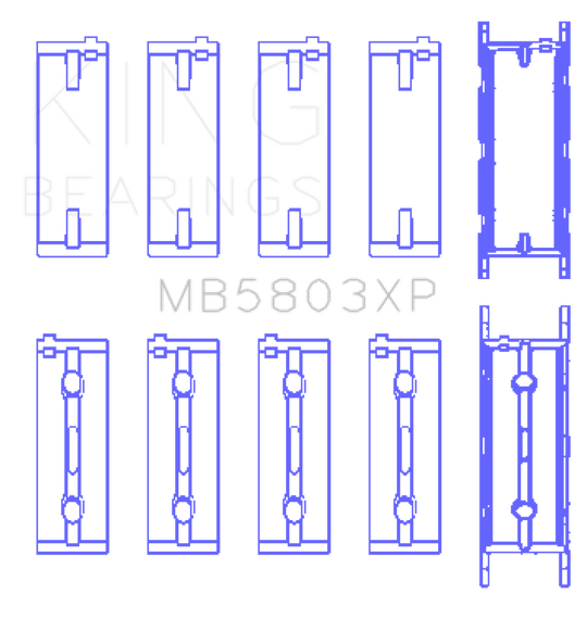 King Engine Bearings BMW S65B40A Crankshaft Tri-Metal Race Main Bearings Set of 5