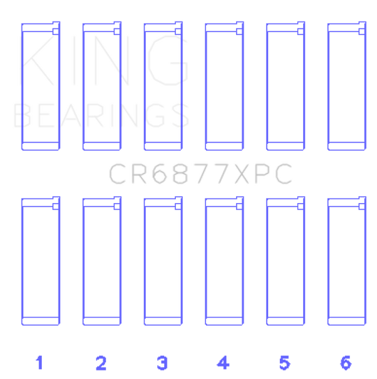 King Engine Bearings BMW S54B32 3.2L Coated Performance Rod Bearing Set of 6 (Size .026)