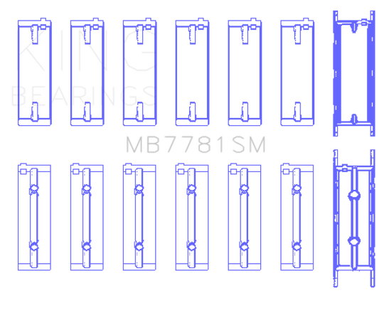 King Engine Bearings BMW N57 D30 A/B/C/N57N/N57S Main Bearing Set - Size +0.25mm