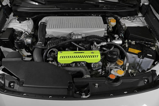 PERRIN 22-25 Subaru WRX Pulley Cover - Neon Yellow (SHORT - For Use w/PERRIN AOS)