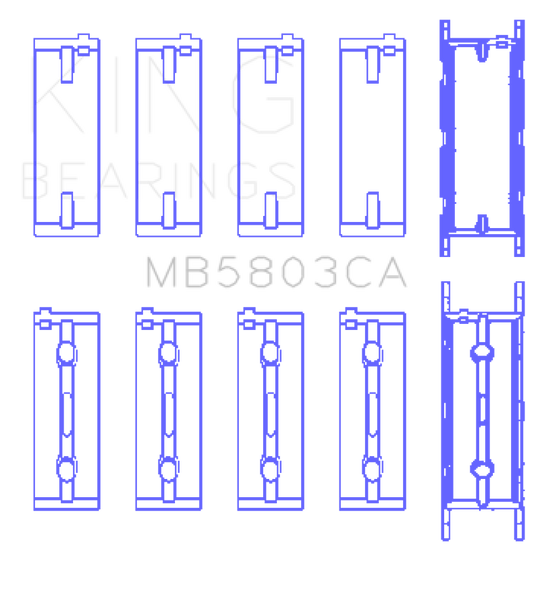 King Engine Bearings BMW S65B40A (Size +0.25mm) Crankshaft Main Bearing ( Set of 5 )