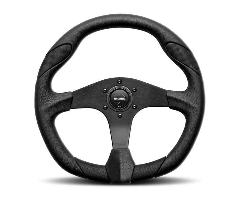 Momo Quark Steering Wheel 350 mm - Black Poly/Black Spokes