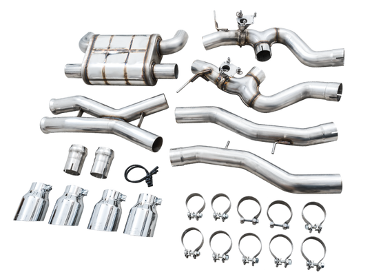 AWE SwitchPath Catback Exhaust for BMW G8X M3/M4 - Chrome Silver Tips