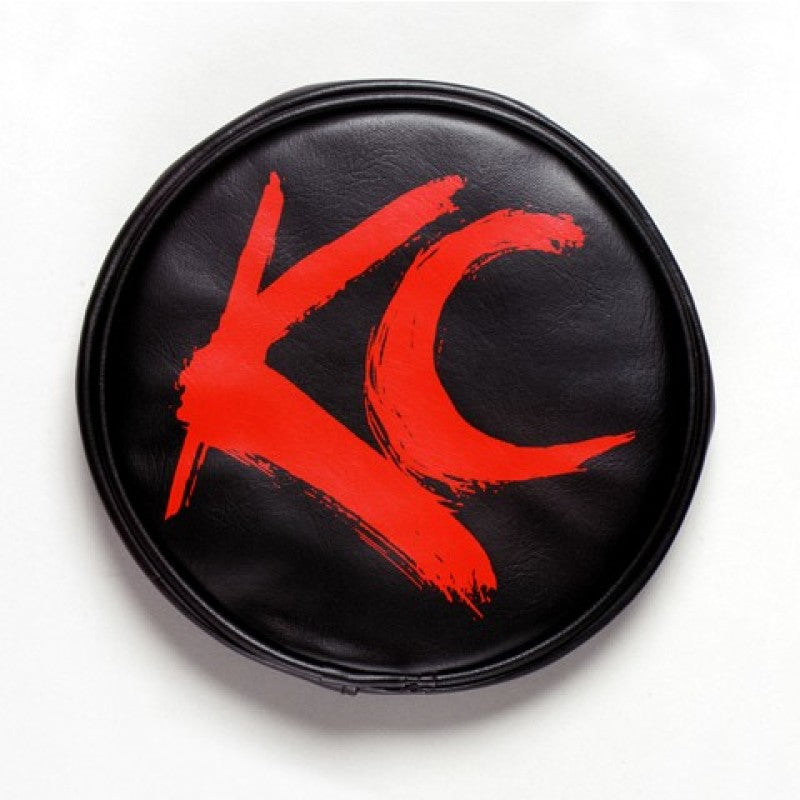 KC HiLiTES 6in. Round Soft Cover (Pair) - Black w/Yellow KC