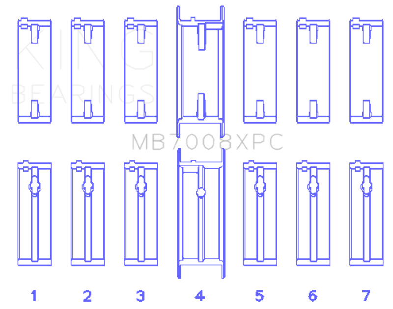 King Nissan 2.5L RB25DET 24V Coated Performance Main Bearing Set - Size STD