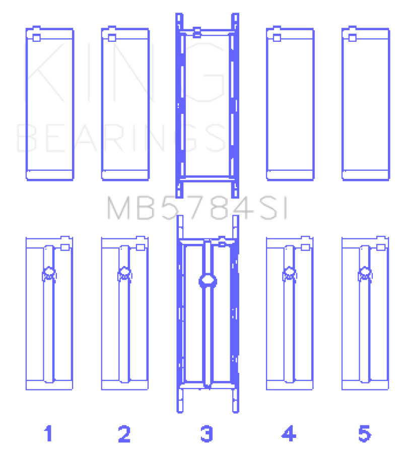 King BMW N20B20 Main Bearing Set - Size +0.50mm