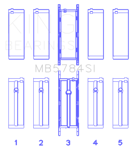King BMW N20B20 Main Bearing Set - Size +0.50mm