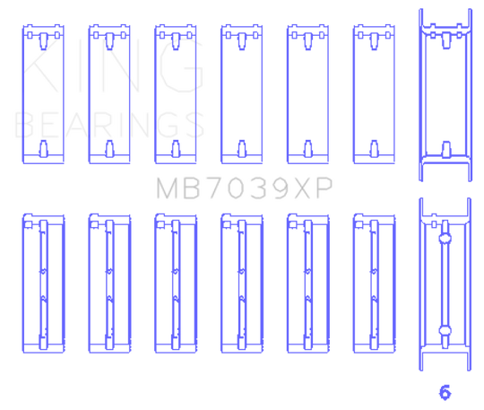 King Engine Bearings BMW M20/M50 2.0L/2.5L/2.7L Performance Main Bearing Set - Size STD