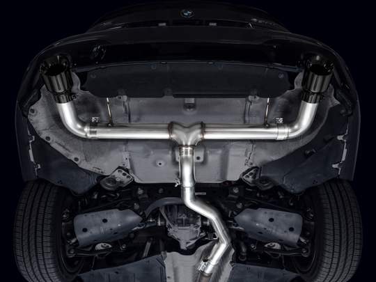 AWE Tuning 19-23 BMW 330i / 21-23 BMW 430i Base G2X Track Edition Axle-Back Exhaust - Diamond Black