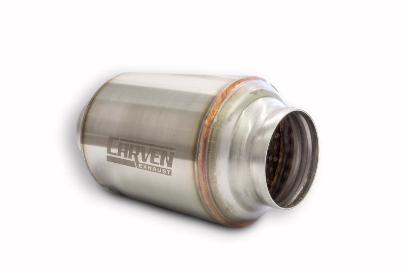Carven Universal Carven-R Performance Muffler 304SS 2.5in. Inlet / 10.5in. OL / 5in. OD